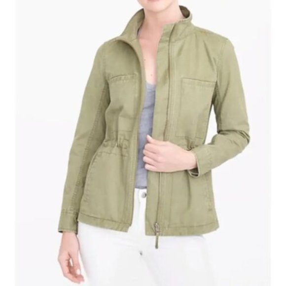 J. Crew Factory Jackets & Blazers - J Crew Factory Womens Olive Green Cotton Military Utility Pocket Jacket Sz XXS